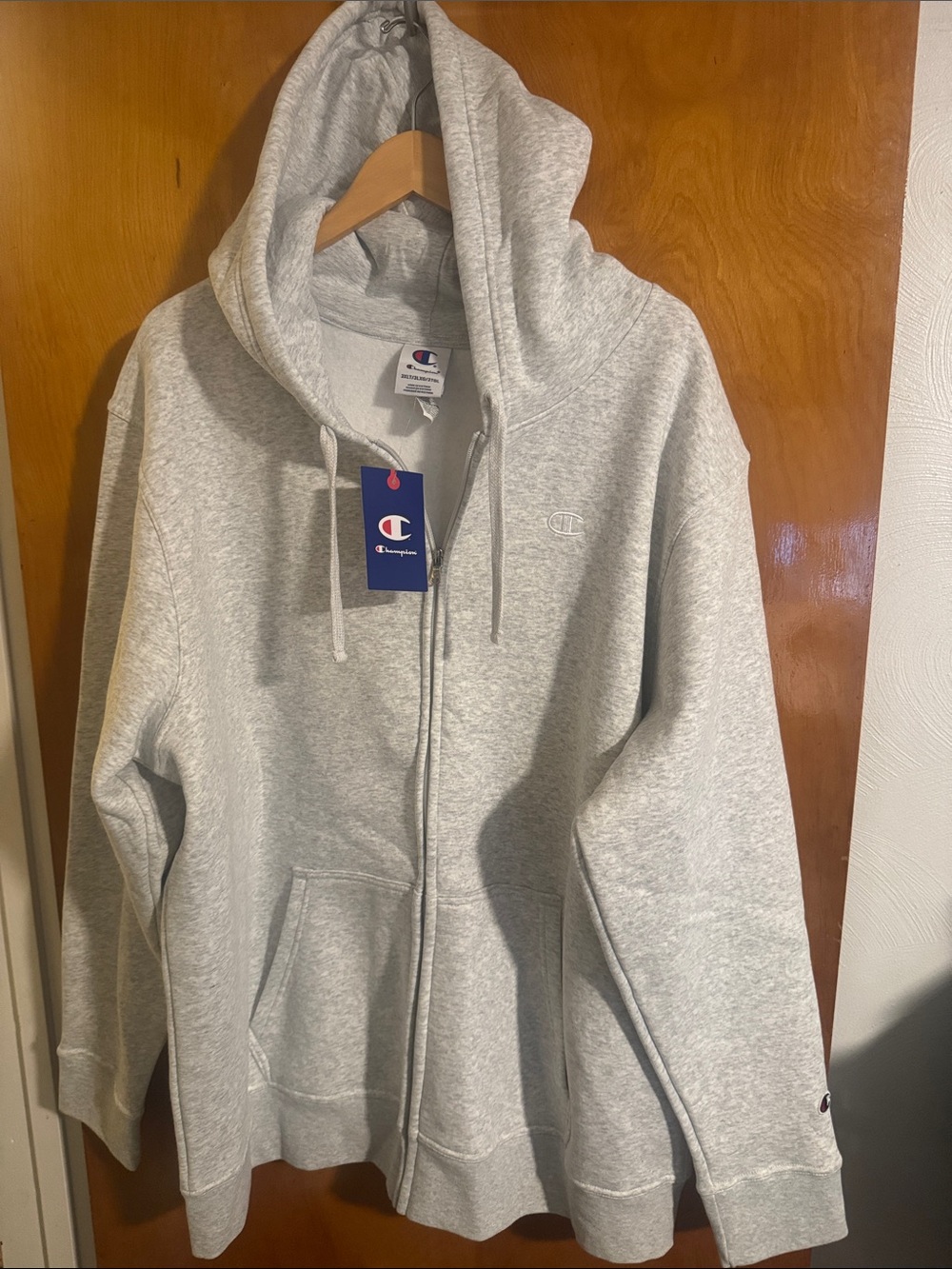 Champion Hoodie Mens 3X Tall Gray Full Zip 3XLT
